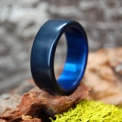 Othello | Size 10.5 At 7.9mm | Black Resin | Unique Wedding Ring | On Sale - Minter and Richter Designs