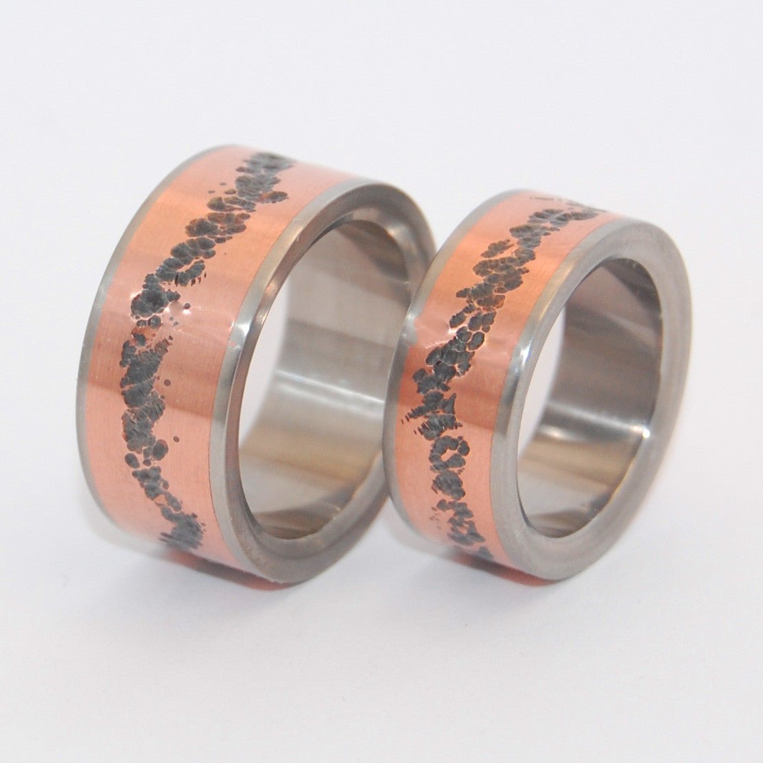 Our Path Together | Copper & Titanium Wedding Ring Set - Copper Ring - Minter and Richter Designs