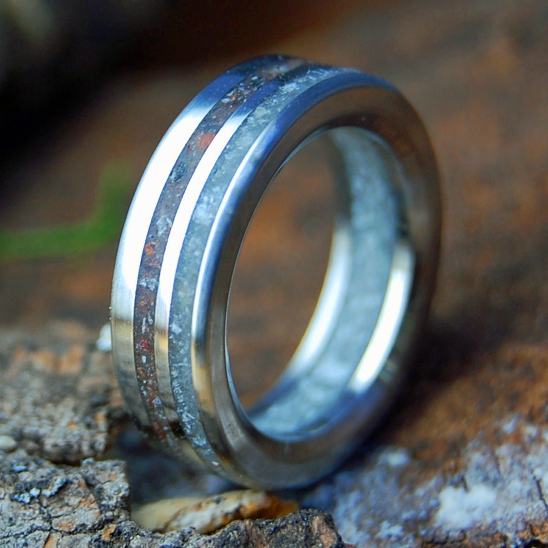 OUR WHOLE LIVES I | Men's Beryl NH Stones, Lake Superior Stones, Quartz & Titanium Wedding Ring - Minter and Richter Designs