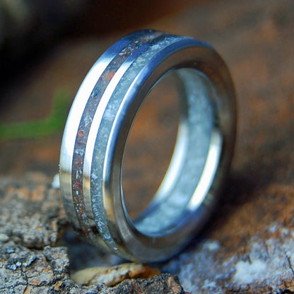 OUR WHOLE LIVES I | Men's Beryl NH Stones, Lake Superior Stones, Quartz & Titanium Wedding Ring - Minter and Richter Designs