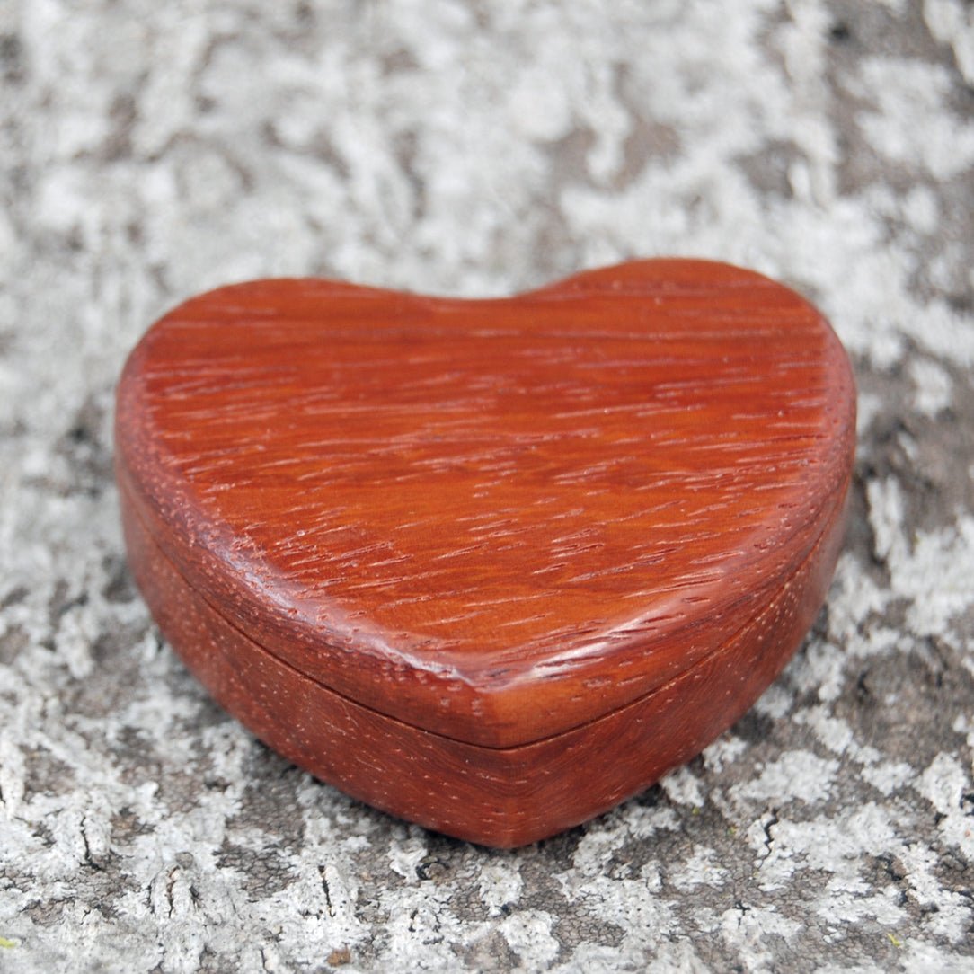 Padauk Wood Ring Box | Wedding Ring Box For 1 Or 2 Ring - Secret Box Style - Minter and Richter Designs