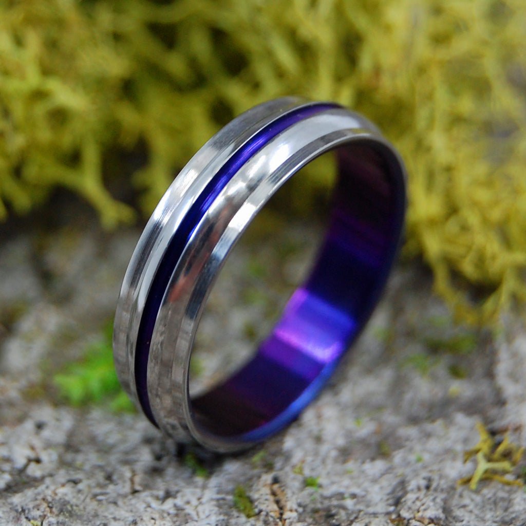 PASSION FOR PURPLE | Size 9 At 6.4mm | Titanium Wedding Ring | On Sale - Minter and Richter Designs