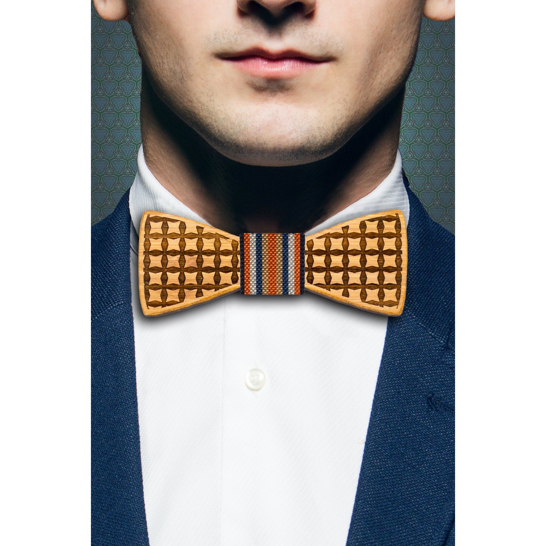 Pinched Squares Bow Tie | Handmade Bamboo Bow Tie - Wedding Gift - Groomsmen Gift - Fathers Day - Minter and Richter Designs