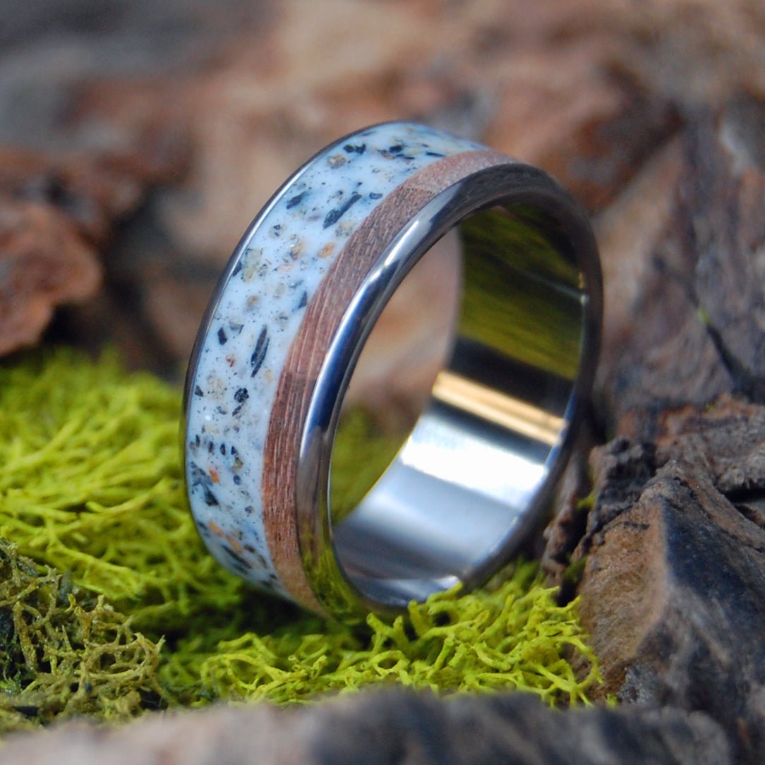 Places I Love | Men's Icelandic Lava, Miami Beach Sand, Maple & Titanium Wedding Ring - Minter and Richter Designs