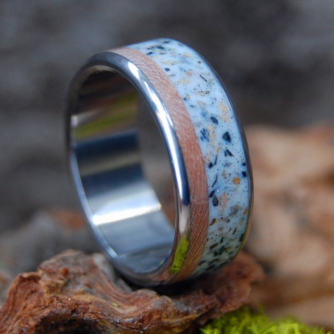 Places I Love | Men's Icelandic Lava, Miami Beach Sand, Maple & Titanium Wedding Ring - Minter and Richter Designs