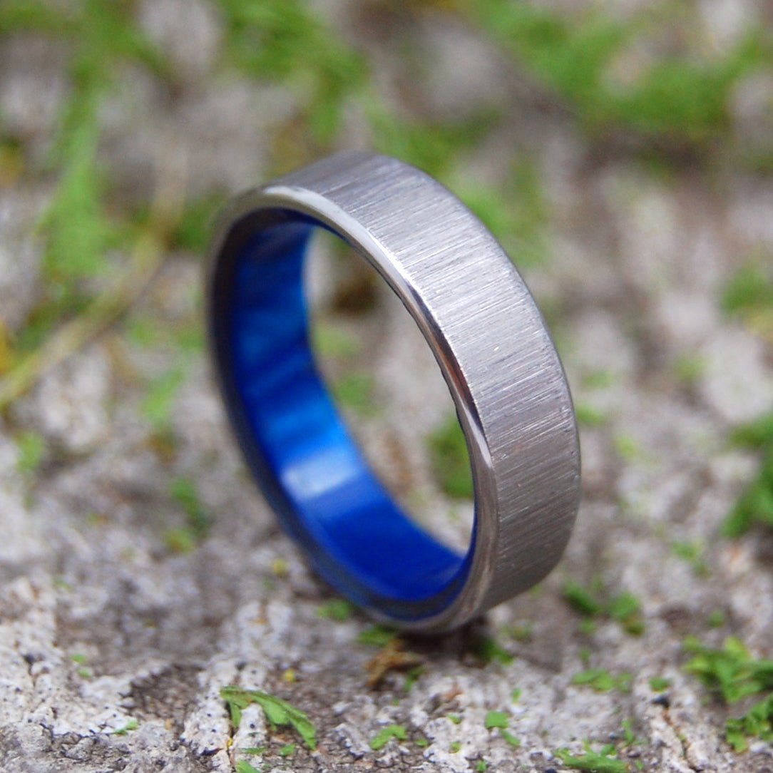 Princess With A Left Jab | Men's Blue Resin & Titanium Wedding Ring - Minter and Richter Designs