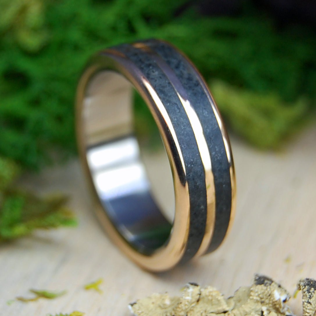 Promise in The Azores | Men's Azores Lava & Bronze Wedding Ring - Minter and Richter Designs