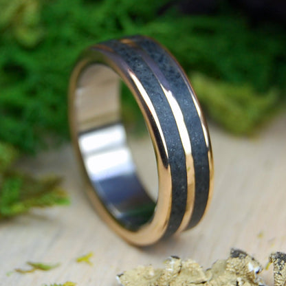 Promise in The Azores | Men's Azores Lava & Bronze Wedding Ring - Minter and Richter Designs
