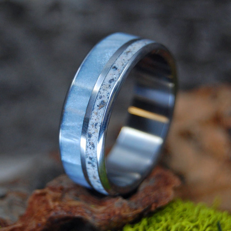 Minter + Richter | Titanium Rings - Beach Sand Wedding Ring - Mens Ring ...