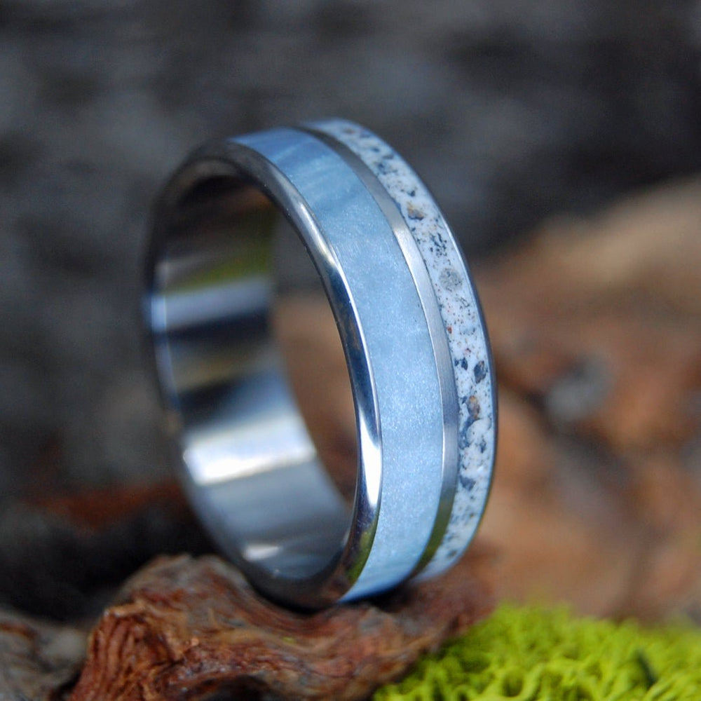 Minter + Richter | Titanium Rings - Beach Sand Wedding Ring - Mens Ring ...