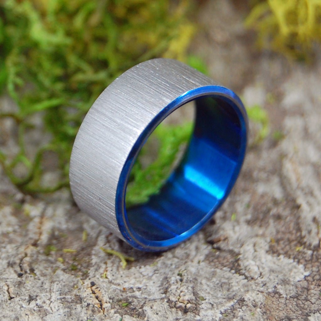 PURPLE BLUE SIGNATURE | Size 7 At 7.7mm | Titanium Wedding Ring | On Sale - Minter and Richter Designs