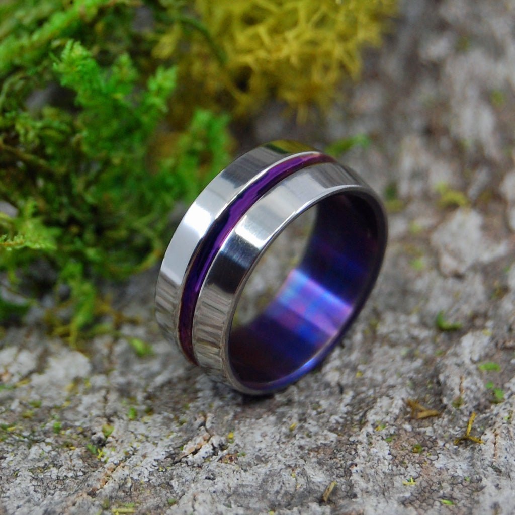 PURPLE BLUE SIGNATURE | Size 7 At 7.7mm | Titanium Wedding Ring | On Sale - Minter and Richter Designs