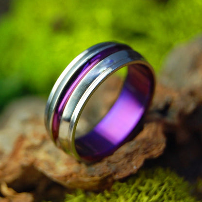 Purple Signature with Flare| Size 4.75 At 6mm | Titanium Wedding Ring | On Sale - Minter and Richter Designs