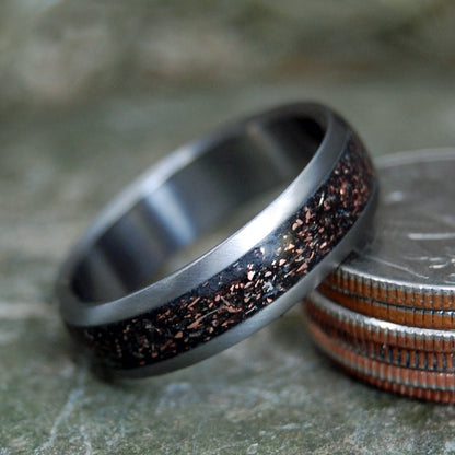 Quarter Shot | Men's Ground Quarters, Beach Sand & Titanium Wedding Ring - Minter and Richter Designs