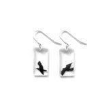 RECTANGLE BIRD EARRINGS I Women's Jewelry, Valentines Day Gift, Wedding Jewelry - Minter and Richter Designs