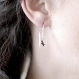 RECTANGLE BIRD EARRINGS I Women's Jewelry, Valentines Day Gift, Wedding Jewelry - Minter and Richter Designs