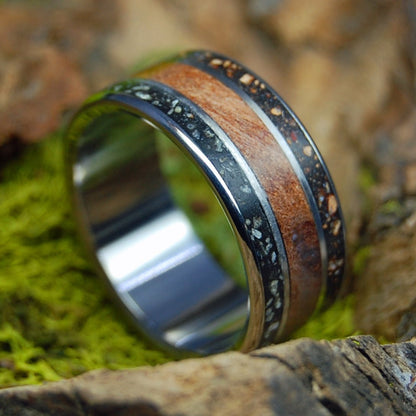 RED SOX THROW TO IDAHO | Men's CA Redwood, Red Sox Dirt & Idaho Stone Wedding Ring - Minter and Richter Designs