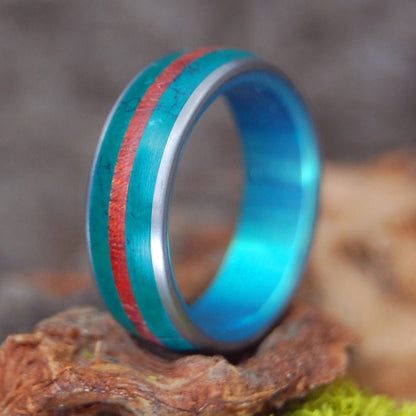 Redwood Jade | Men's Women's Wood and Stone Wedding Ring - Minter and Richter Designs