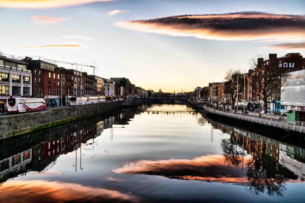 River Liffey Dublin Ireland | Men's and women's Dublin Ireland Sand & Titanium Wedding Ring - Minter and Richter Designs