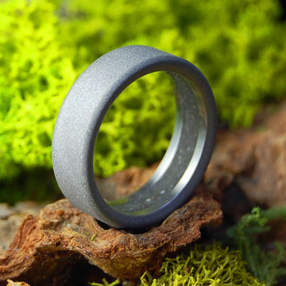 Single Interior Inlay Earth Memento Ring