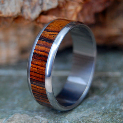 Rounded Cocobolo | Men's Cocobolo Wood & Titanium Wedding Ring - Minter and Richter Designs