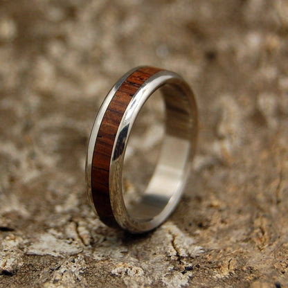 Rounded Cocobolo | Men's Cocobolo Wood & Titanium Wedding Ring - Minter and Richter Designs