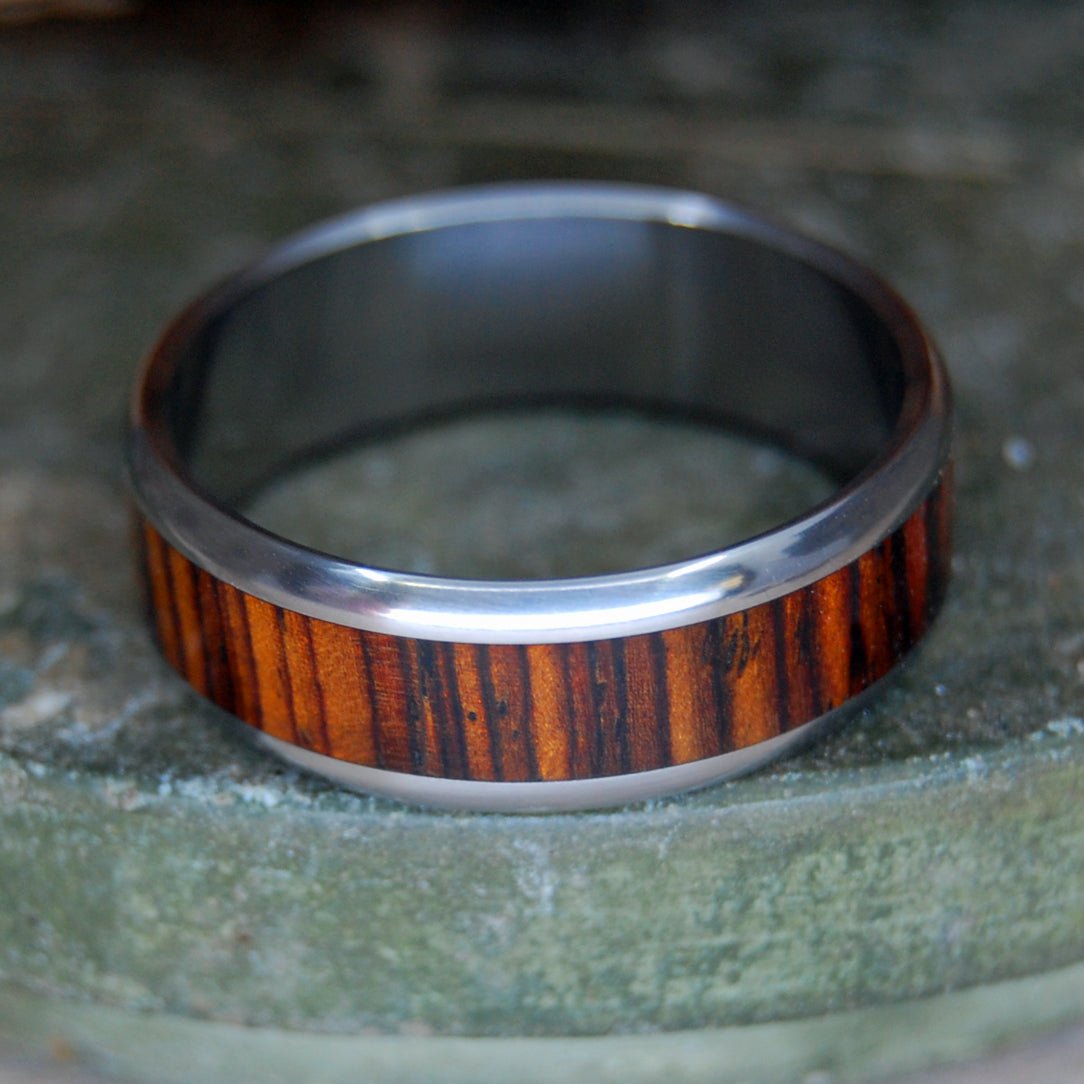 Rounded Cocobolo | Men's Cocobolo Wood & Titanium Wedding Ring - Minter and Richter Designs