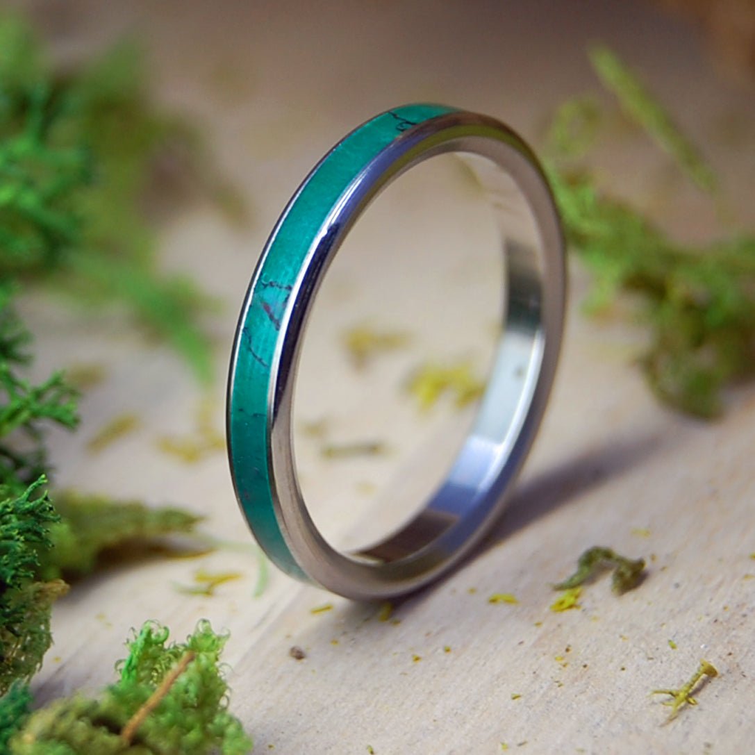 Rounded Jade Narrow | Women's Jade Stone & Titanium Wedding Ring - Minter and Richter Designs