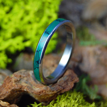 Rounded Jade Narrow | Women's Jade Stone & Titanium Wedding Ring - Minter and Richter Designs