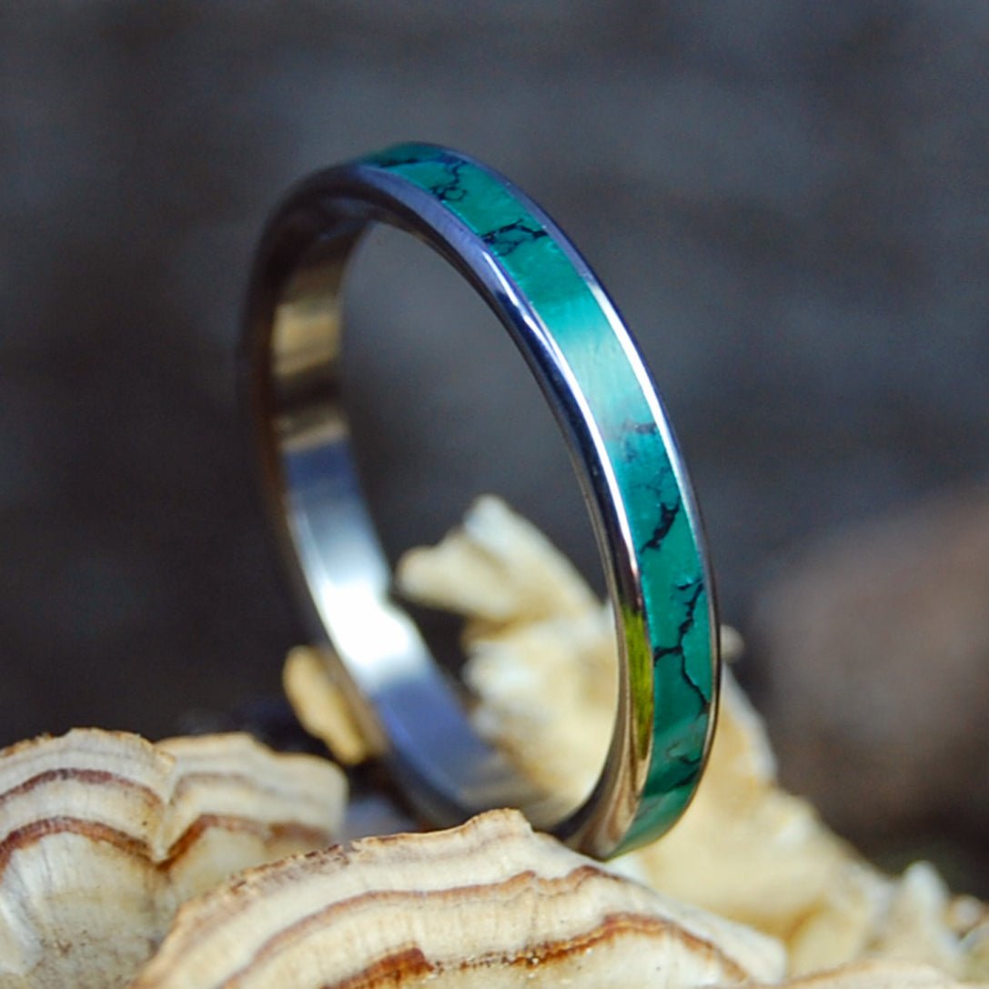 Rounded Jade Narrow | Women's Jade Stone & Titanium Wedding Ring - Minter and Richter Designs