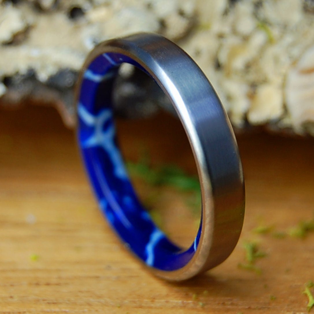 ROYAL SWIM IN COBALT | Women's Cobalt Stone & Titanium Wedding Ring - Minter and Richter Designs