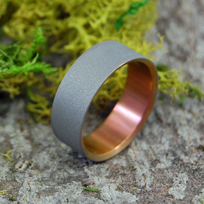 SANDBLASTED SUNSET | Size 10.75 At 8mm | Titanium Wedding Ring | On Sale - Minter and Richter Designs
