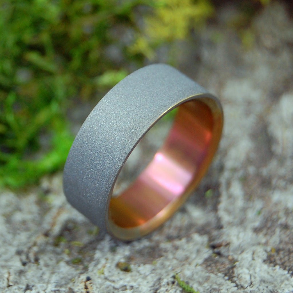 SANDBLASTED SUNSET | Size 6.25 At 6.7mm | Titanium Wedding Ring | On Sale - Minter and Richter Designs