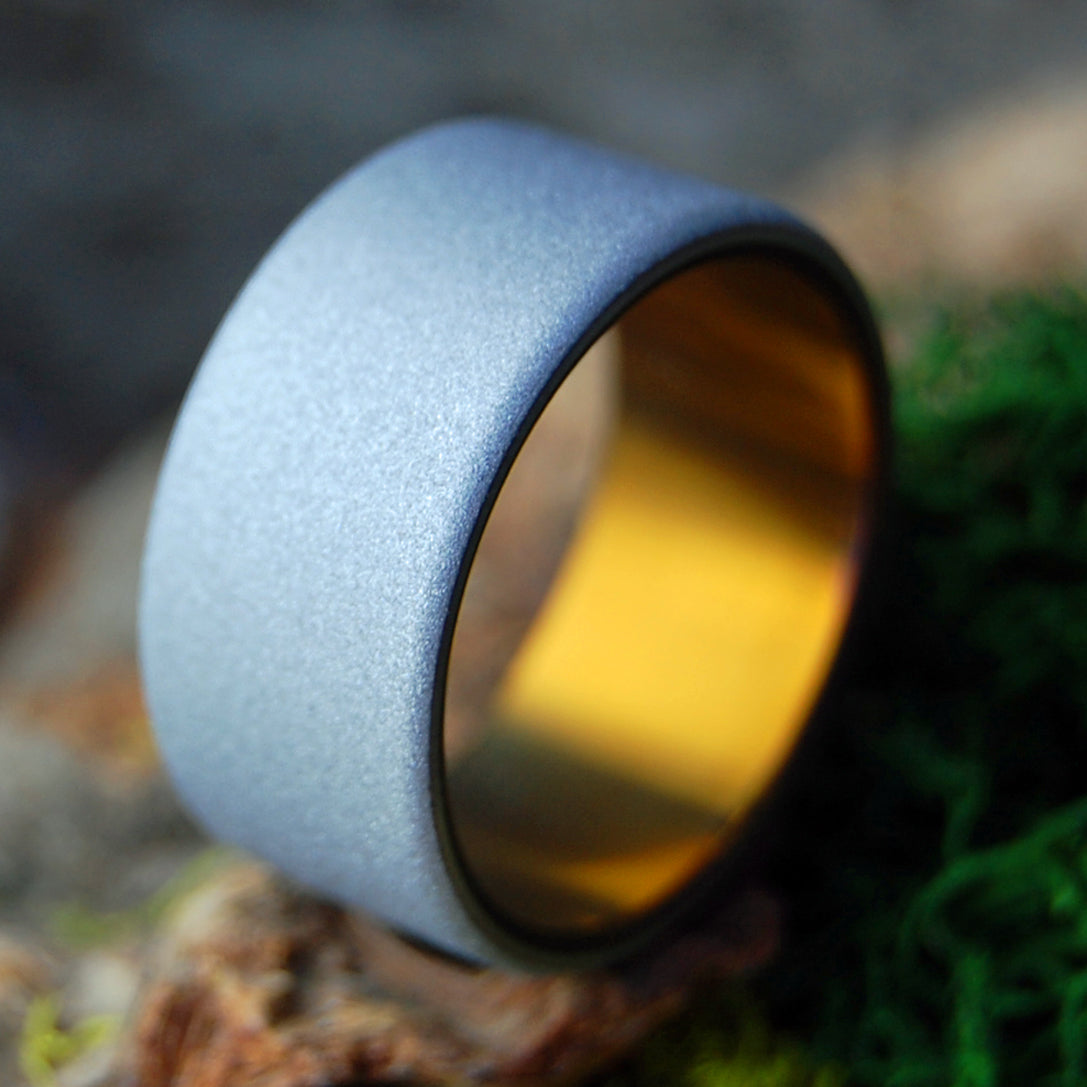 SANDBLASTED BRONZE WIDE | Men's Bronze & Titanium Wedding Ring