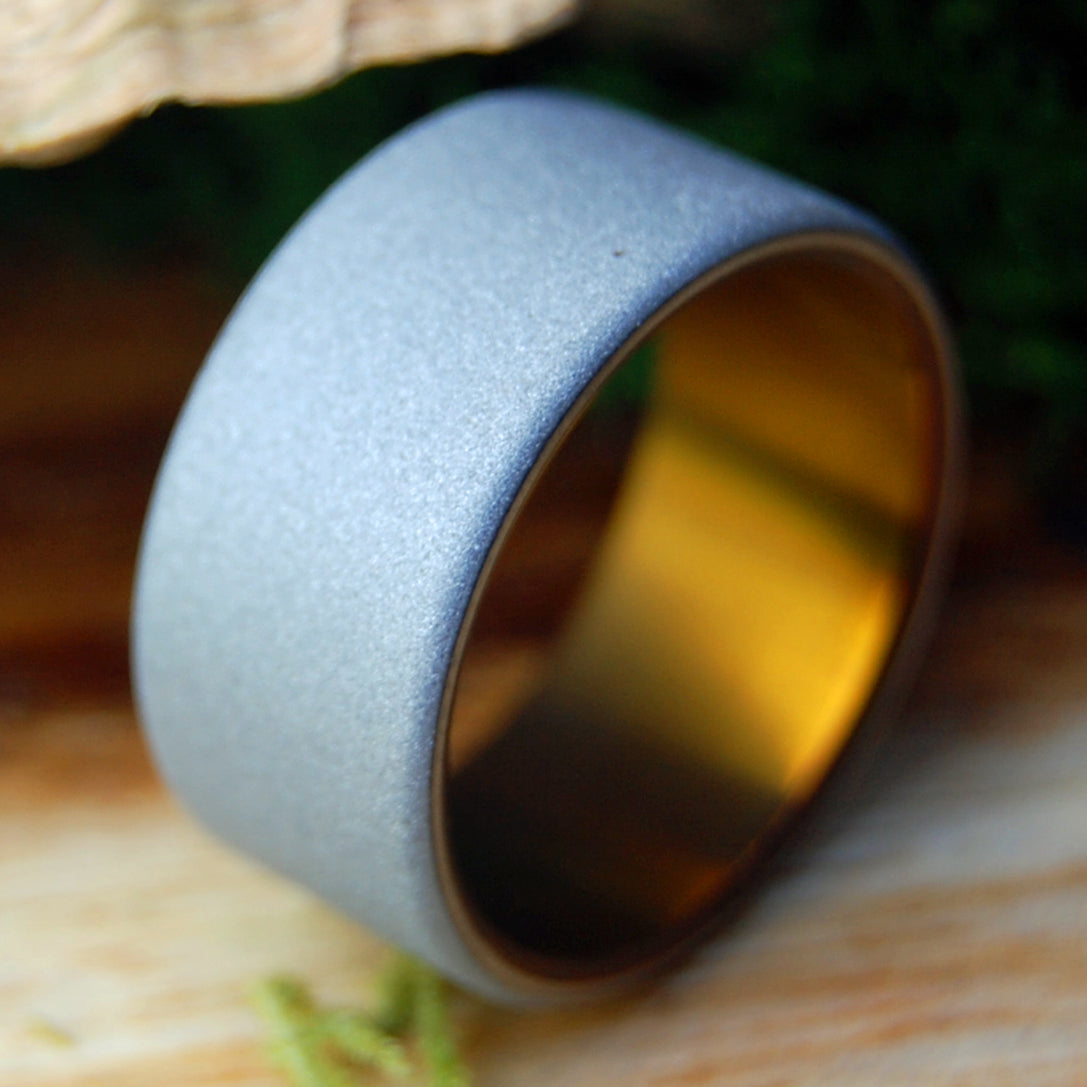 SANDBLASTED BRONZE WIDE | Men's Bronze & Titanium Wedding Ring