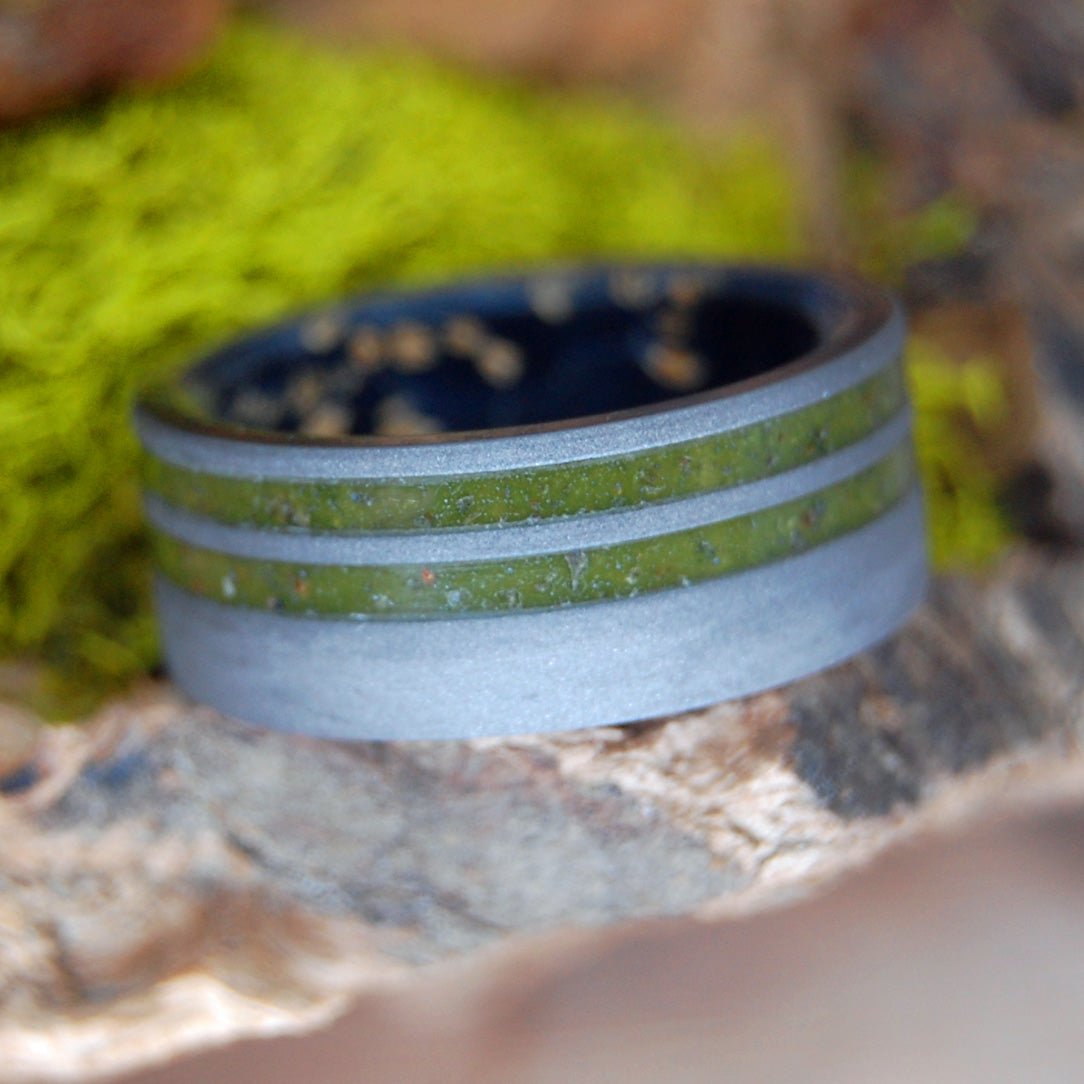 Savage Soul | Men's Box Elder Wood, Marijuana & Titanium Wedding Ring - Minter and Richter Designs