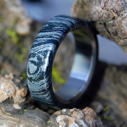 SHHH DARK | Men's Black, Silver, & Titanium Wedding Ring - Minter and Richter Designs