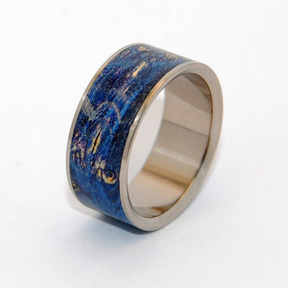 Shooting Stars | Men's Blue Box Elder Wood & Titanium Wedding Ring - Minter and Richter Designs