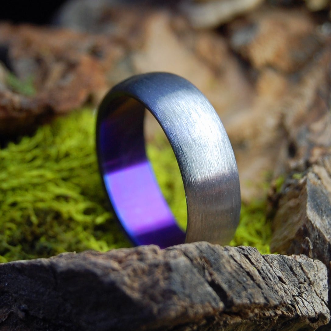 Shroud Of Purple | Men's Titanium Wedding Ring - Minter and Richter Designs