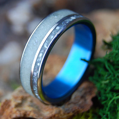 SIESTA BEACH, FLORIDA | Men's Beach Sand, Shells & Titanium Wedding Ring