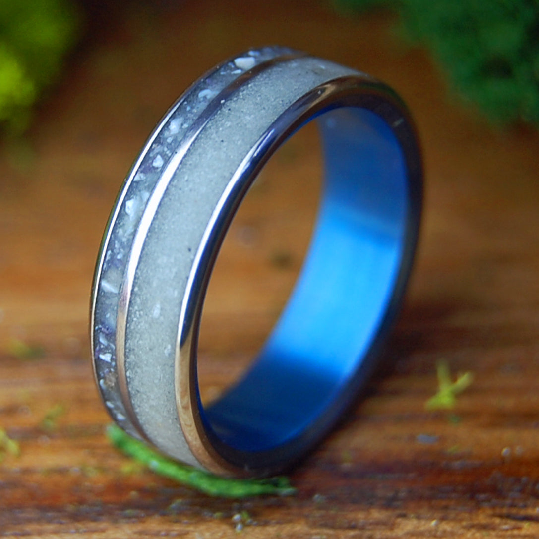 SIESTA BEACH, FLORIDA | Men's Beach Sand, Shells & Titanium Wedding Ring