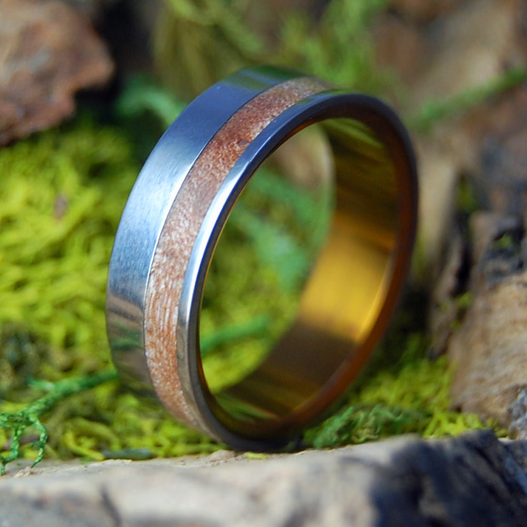 SILVER FAUN NARROW | Men's Maple Wood & Titanium Wedding Ring - Minter and Richter Designs