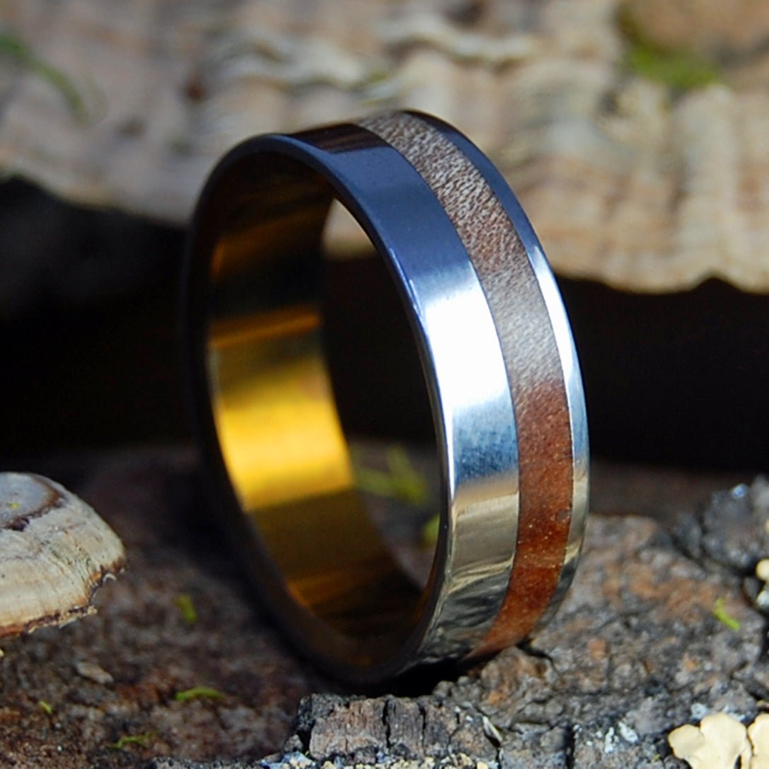 SILVER FAUN NARROW | Men's Maple Wood & Titanium Wedding Ring - Minter and Richter Designs