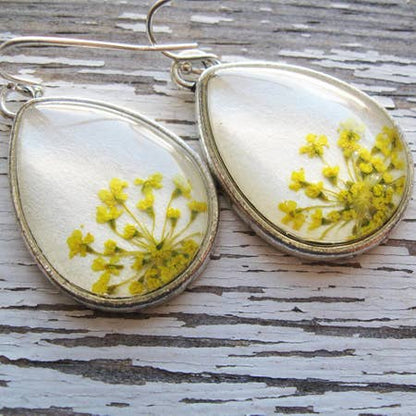 Silver Teardrop Queen Anne's Lace EarRing | Bridal Jewelry EarRing - Minter and Richter Designs