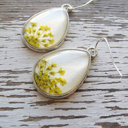 Silver Teardrop Queen Anne's Lace EarRing | Bridal Jewelry EarRing - Minter and Richter Designs