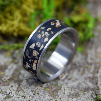 Single Center Inlay Dark Earth Memento Ring - Minter and Richter Designs