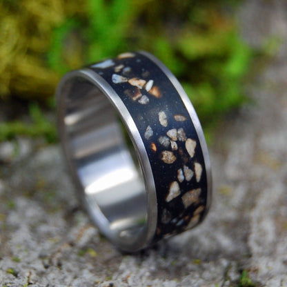 Single Center Inlay Dark Earth Memento Ring - Minter and Richter Designs