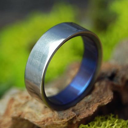 Slim Sleek Blue | Size 5 At 4.8mm | Titanium Wedding Ring | On Sale - Minter and Richter Designs