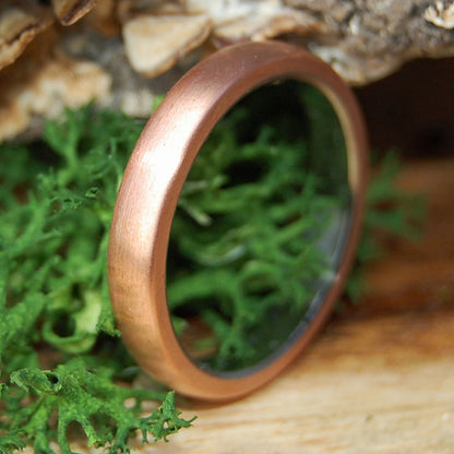 SLIM DOMED BOSTON COPPER | Men's Copper, Satin & Titanium Wedding Ring