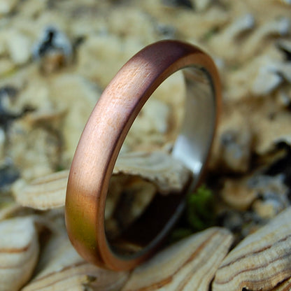 SLIM DOMED BOSTON COPPER | Men's Copper, Satin & Titanium Wedding Ring